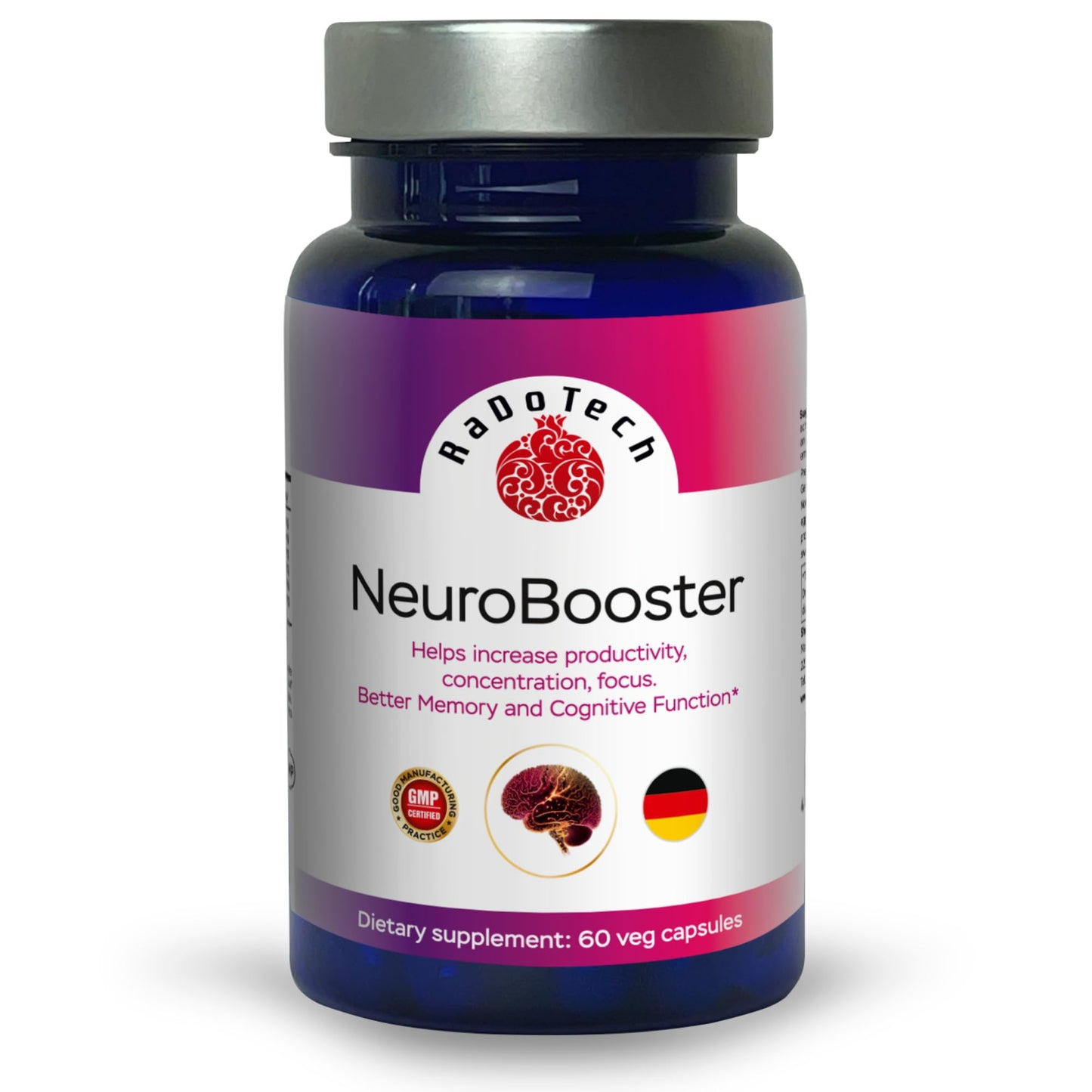 RaDoTech NeuroBooster Brain Supplement, 60 Capsules