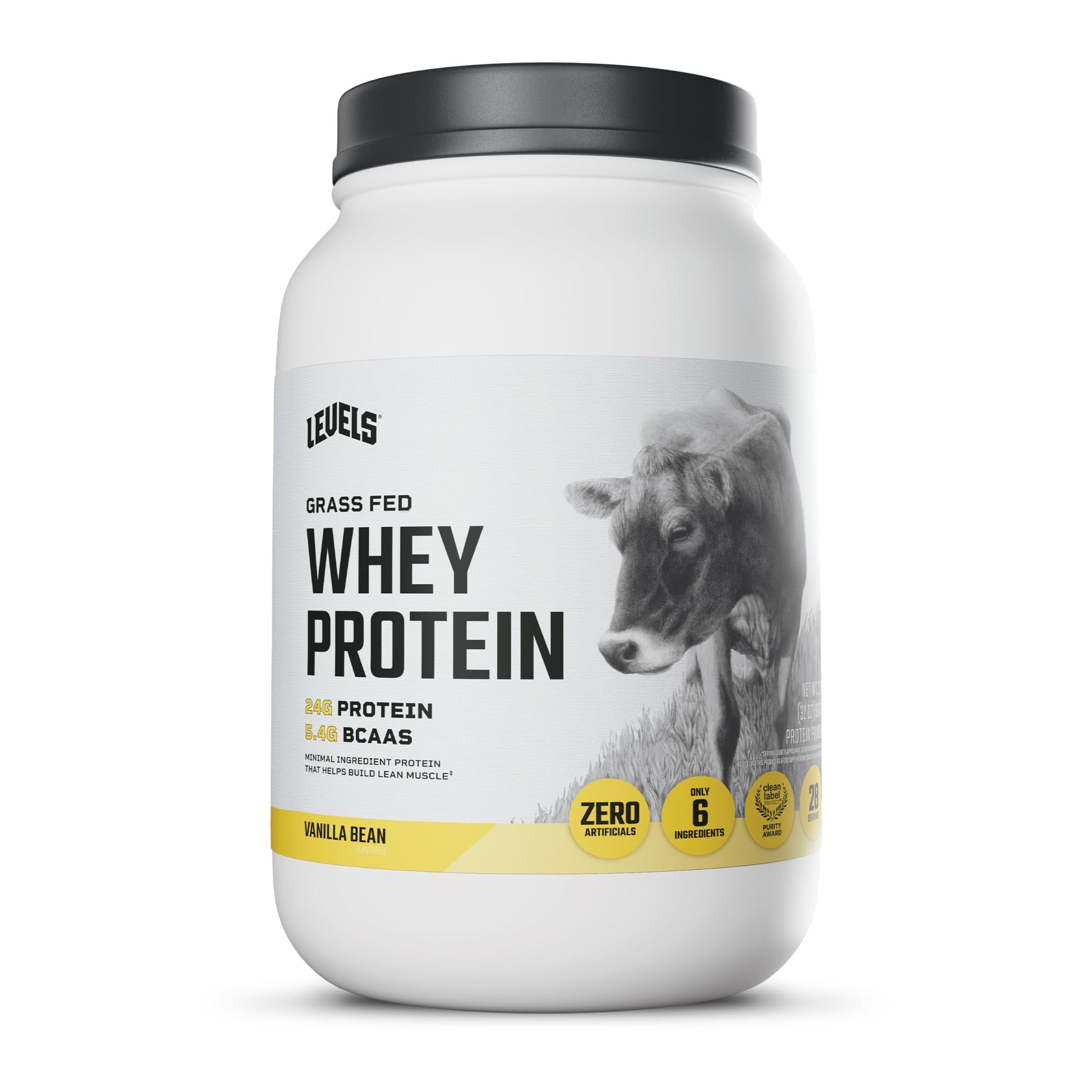 Levels Nutrition Grass Fed Whey Protein Powder Vanilla Bean, 32 Servings
