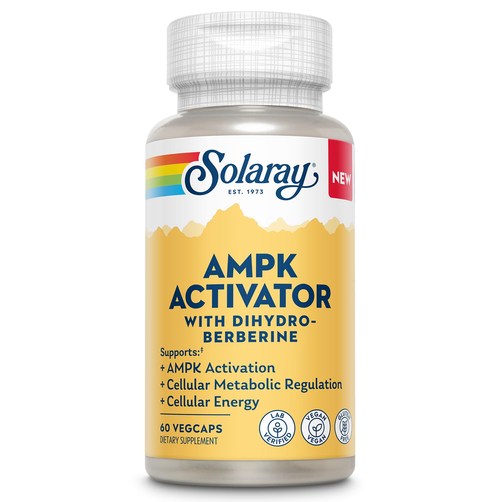 Solaray AMPK Activator Plus Dihydroberberine - Clinically Backed Ingredient - Advanced Berberine Supplement - Cellular Energy and Cellular Metabolism Support Capsule, 60 VegCaps
