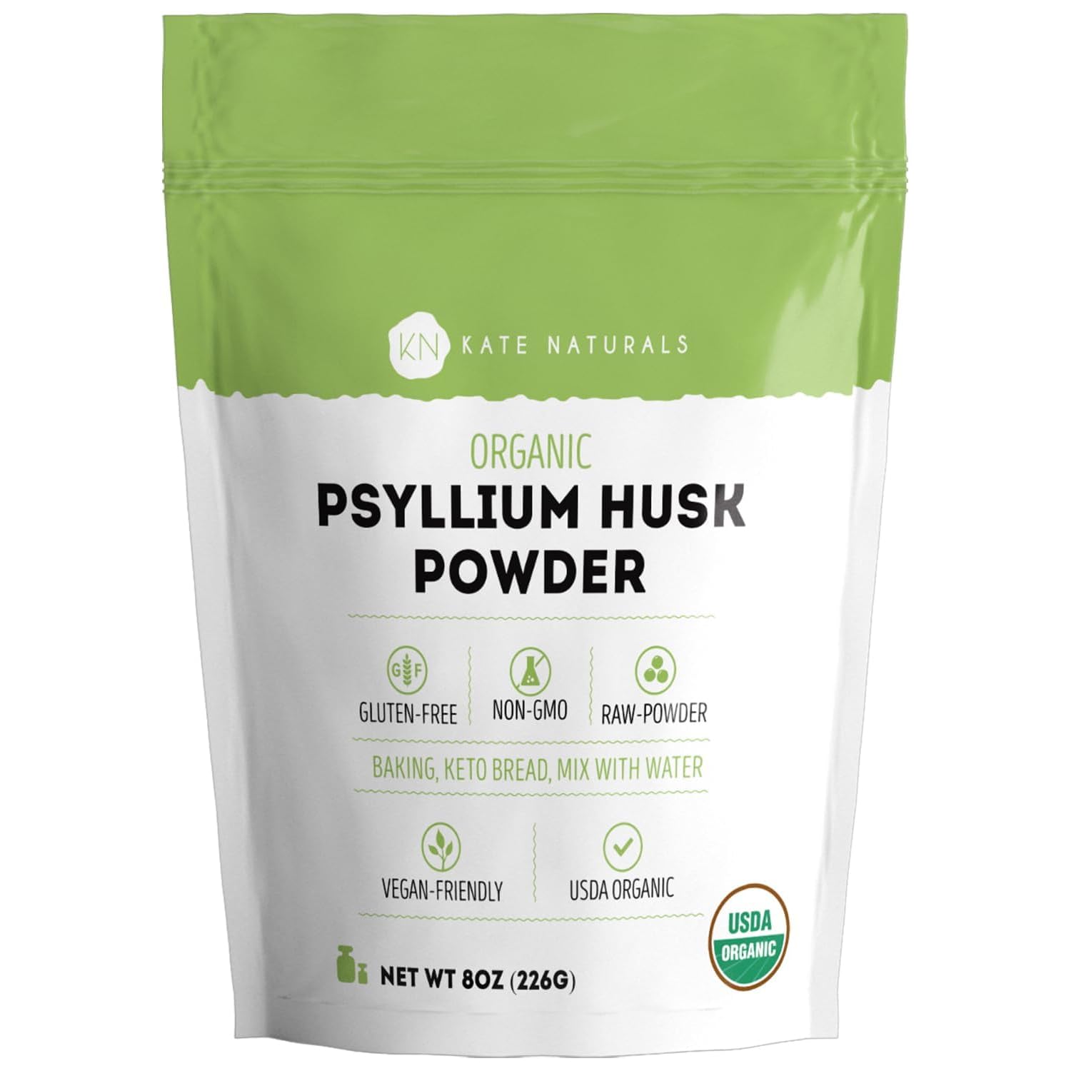Kate Naturals Psyllium Husk Powder, 8 oz