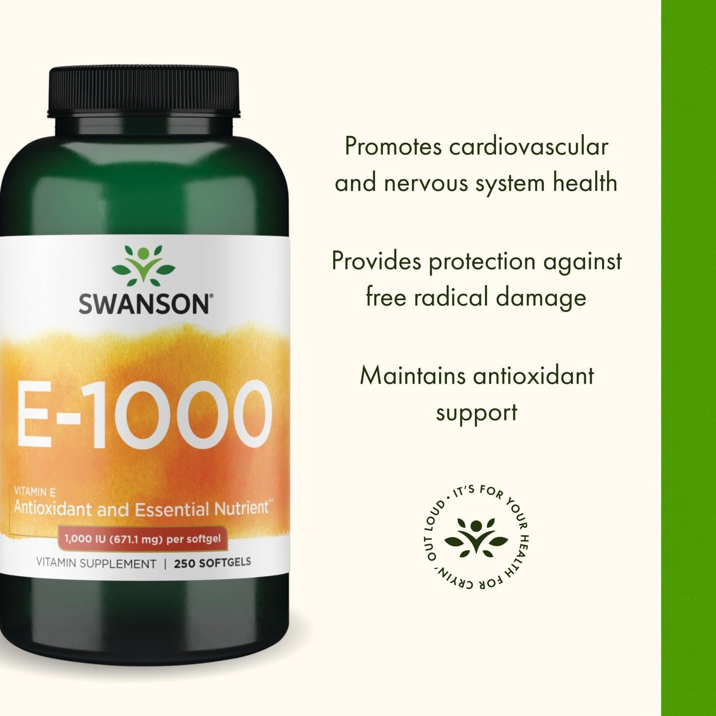 Swanson Natural Vitamin E 1000 Iu Softgels 250 Count