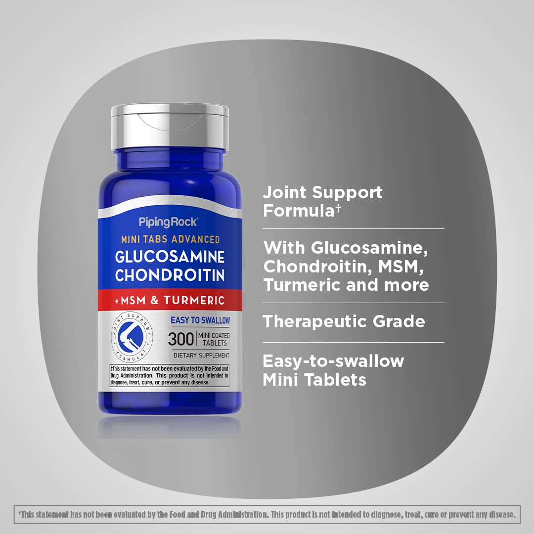 Piping Rock Glucosamine Chondroitin MSM and Turmeric Tablets 300 Count