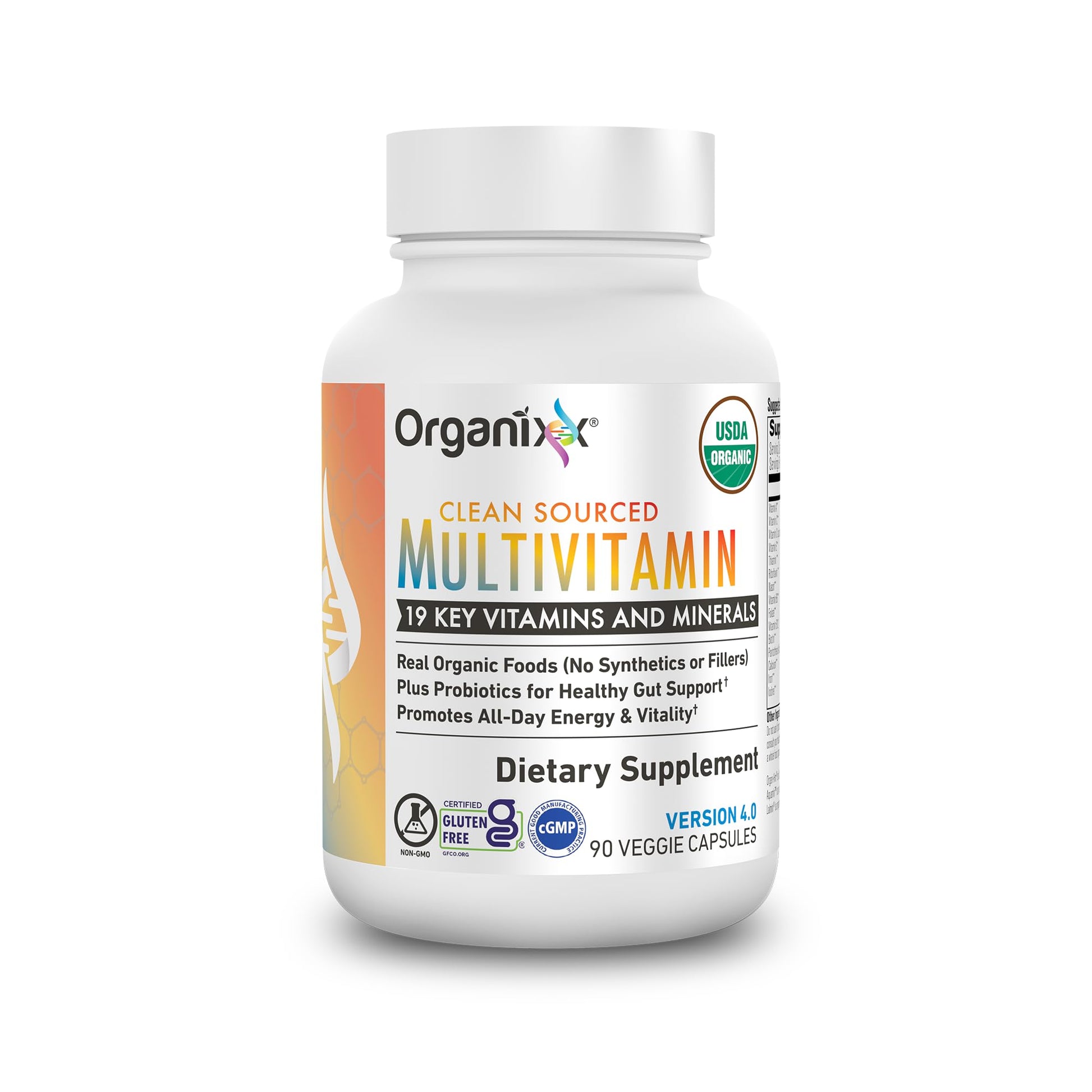 Organixx Clean Sourced Multivitamin for Women & Men Capsules, 90 Capsules