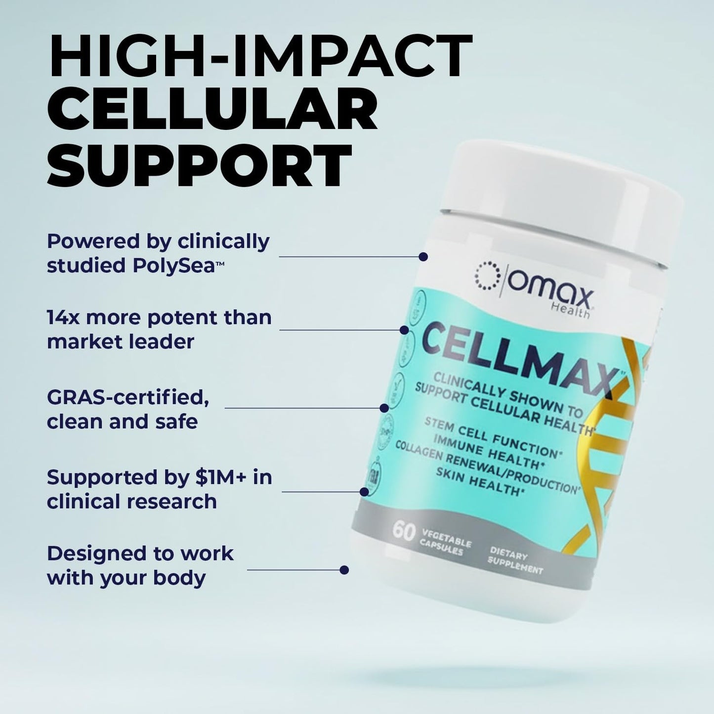 Omax3 Cellmax Healthy Aging Supplement 60 Capsules