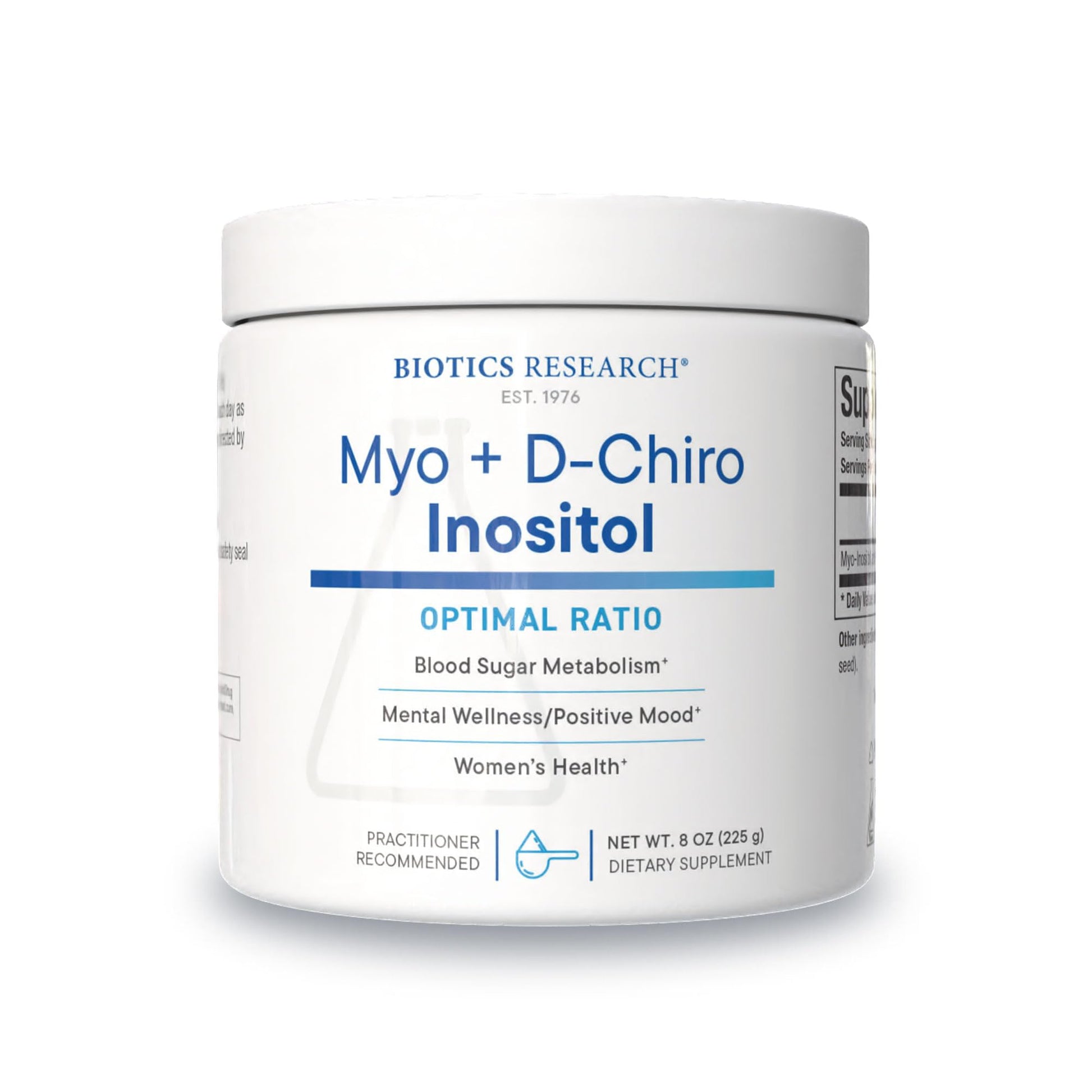 Biotics Research Balanced B8 Powder, Myo-Inositol and D-Chiro-Inositol 40:1 Ratio, 8 Ounces