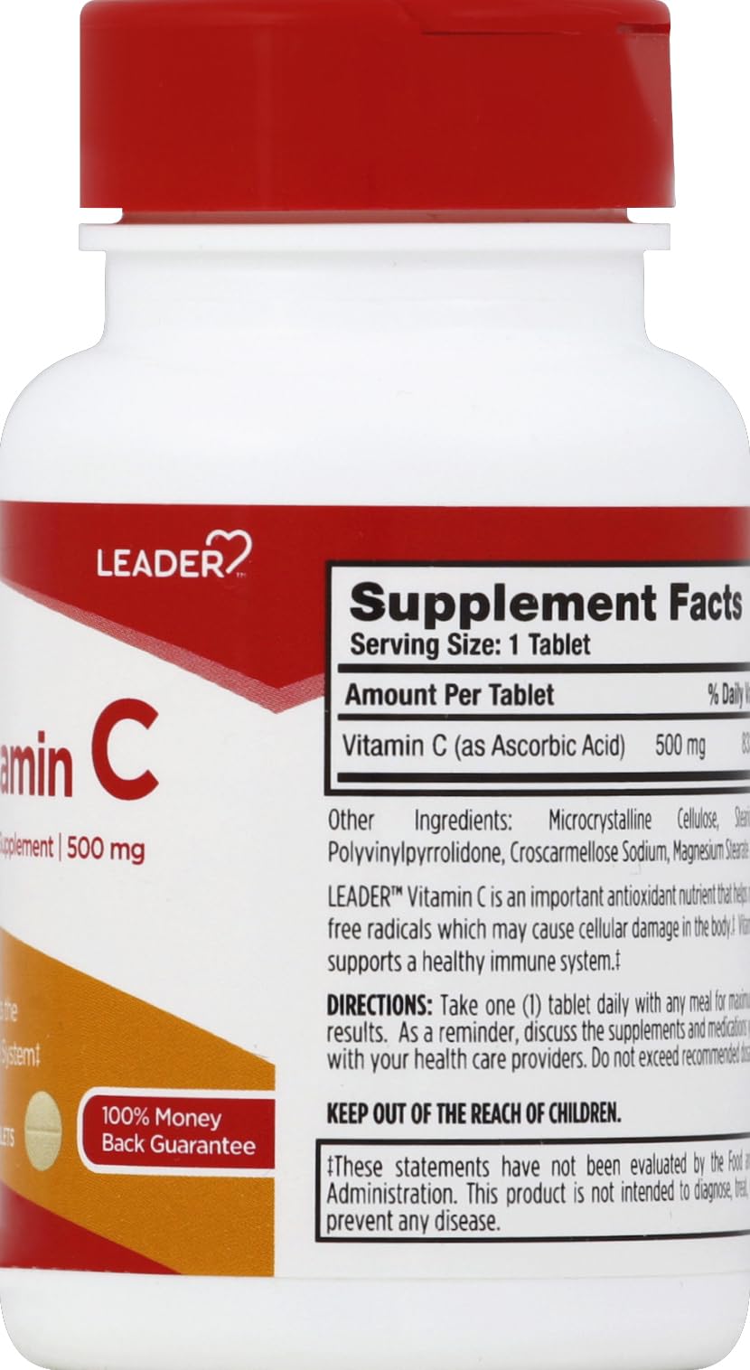 Leader Vitamin C 500mg Tablet, 100 Count