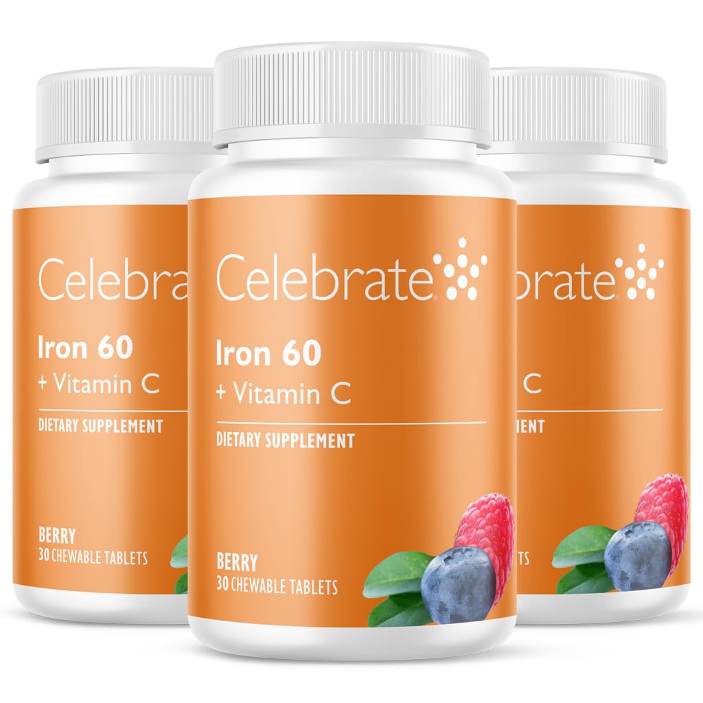 Celebrate Bariatric Supplements Bariatric Iron with Vitamin C Chewable Tablet, 90 Tablets