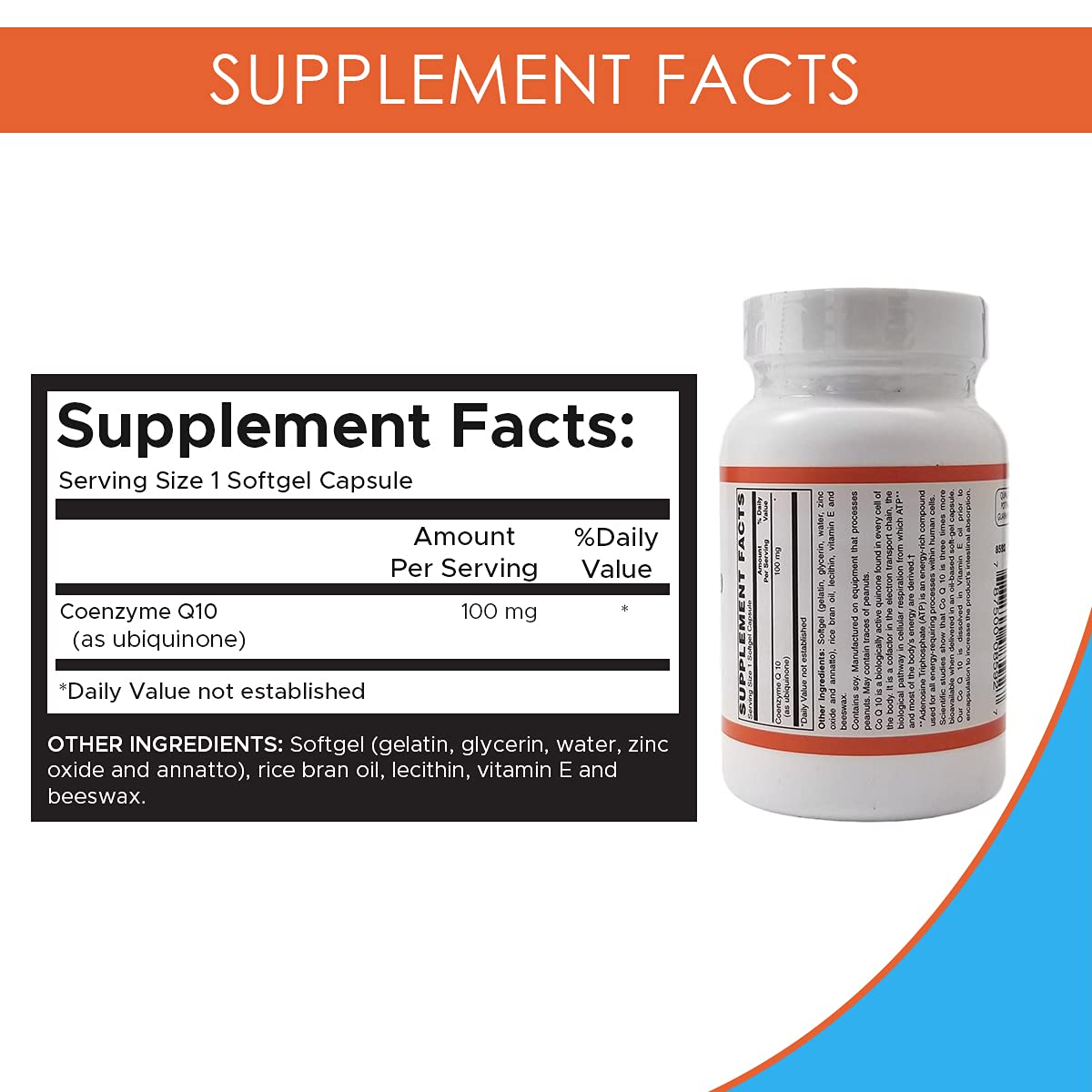 Holistic Health CoEnzyme Q10 100 mg Softgels, 60 Softgels