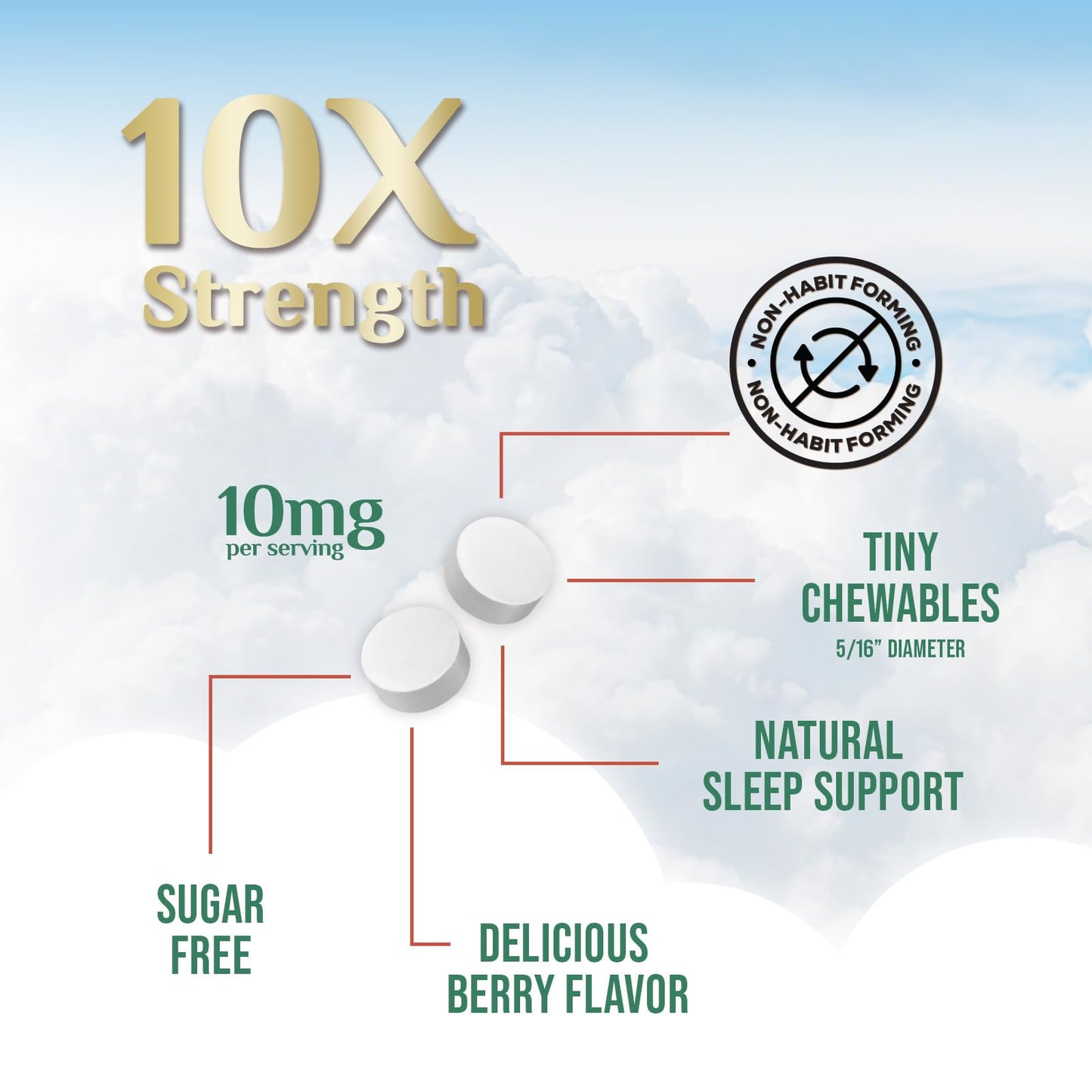 Nature's Nutrition Melatonin 10mg Extra Strength Sleep Support Tablets, 240 Tablets
