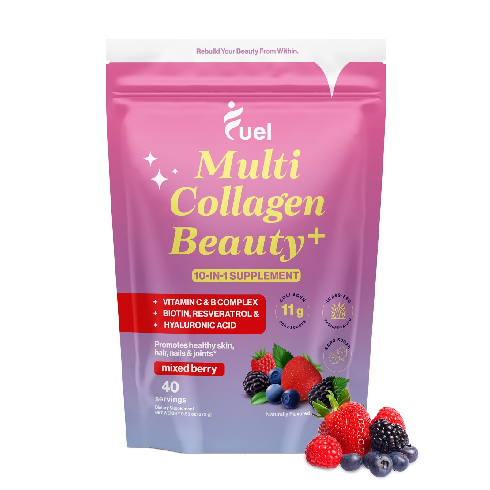 Fuel Multi Collagen Peptides Powder 9.59 oz
