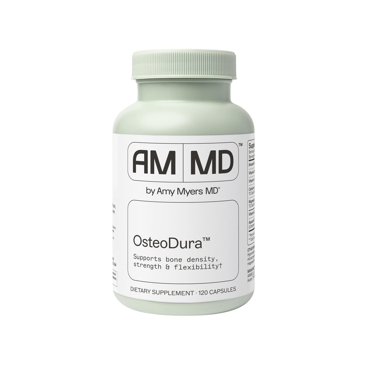 Amy Myers MD OsteoDura Bone Growth & Flexibility Support Calcium with Sea Minerals & Vitamin K2 Capsule, 120 Capsules
