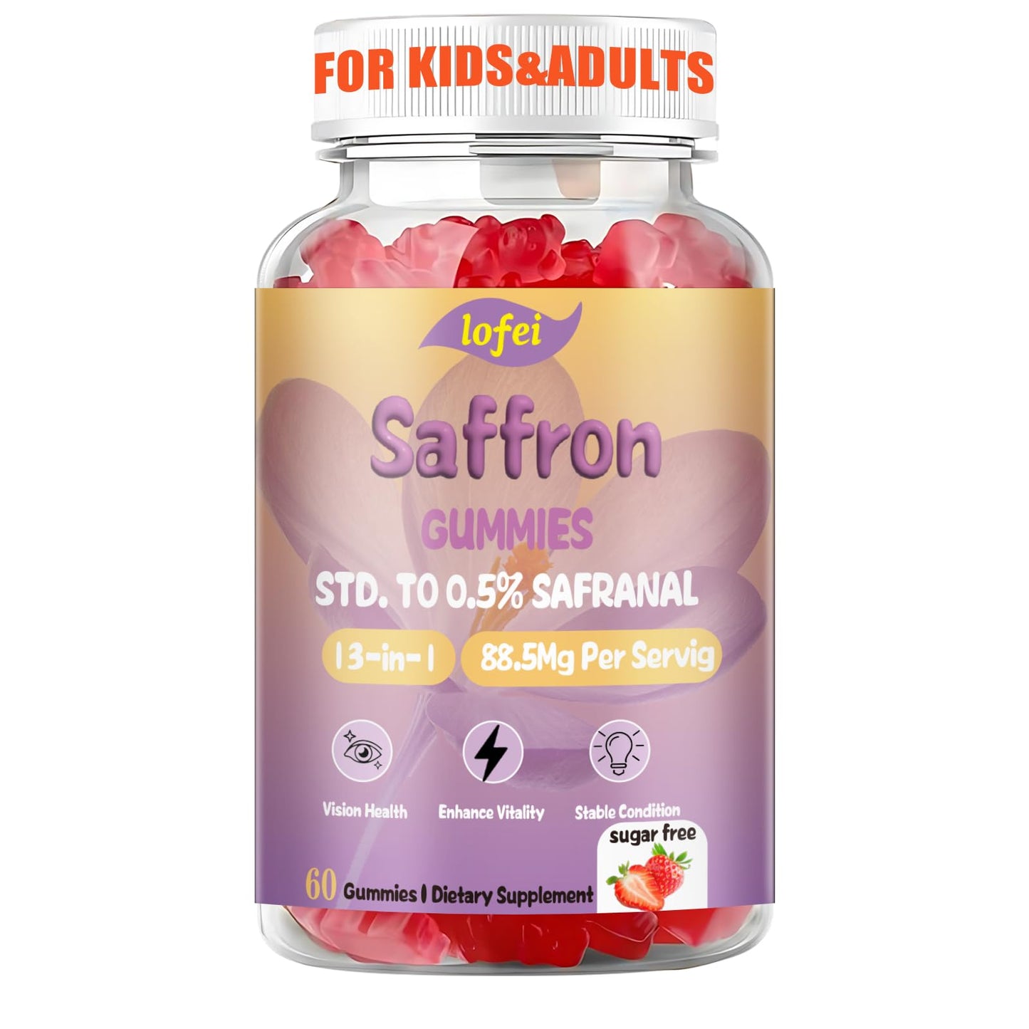 Lofei Saffron Supplements Gummies 60 Count