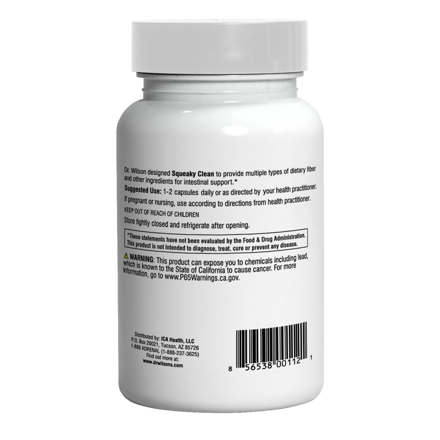 Doctor Wilson's Original Formulations Squeaky Clean Gut and Digestive Support with Fiber, Probiotics, Enzymes and More Capsules, 180 Count