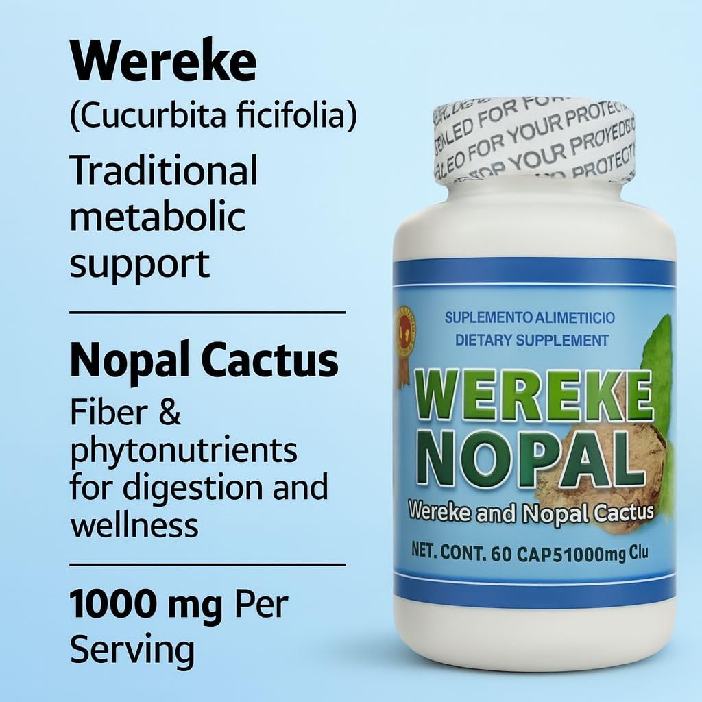 LO+NATURAL Wereke & Nopal Capsules, 60 Count, 1000 mg Each