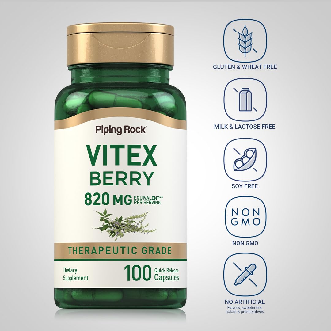Piping Rock Vitex Chasteberry Capsules, 100 Count