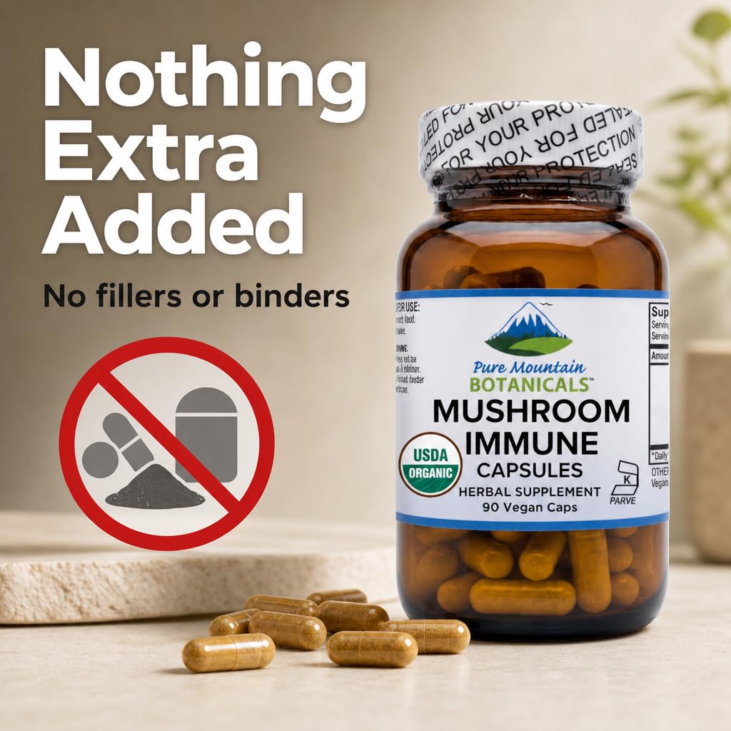 Pure Mountain Botanicals Mushroom Immune Support 90 Capsules