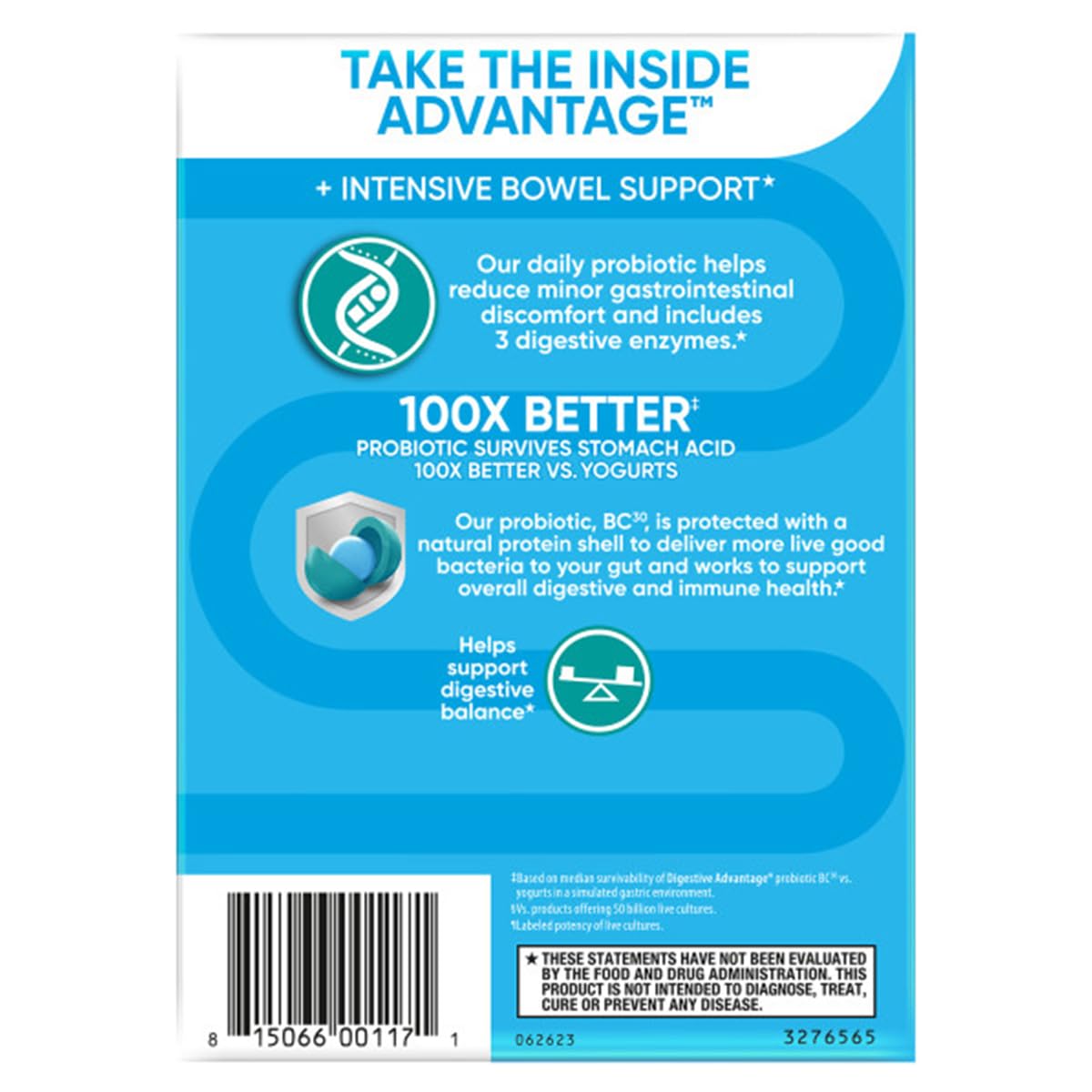 Digestive Advantage IBS Probiotics for Digestive Health & Intensive Bowel Support with Digestive Enzymes, Occasional Bloating & Gut Health, 192 Capsules