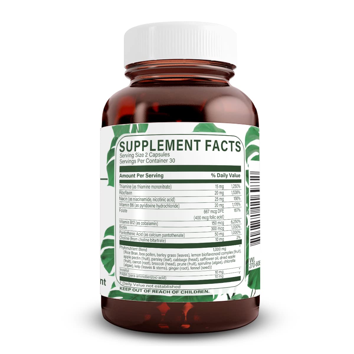 Natural Nutra Vitamin B Complex 60 Vegetarian Capsules