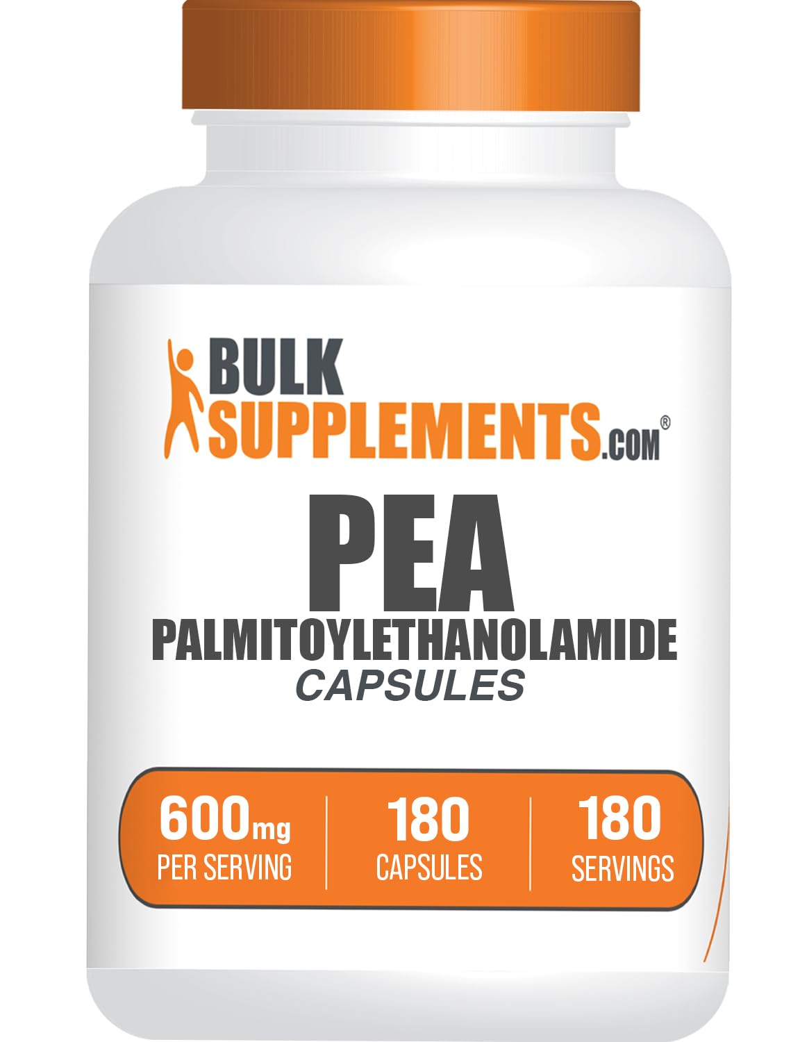BulkSupplements Palmitoylethanolamide Capsules 600mg, Pea-Derived, Immune Support, Gluten Free, 180 Capsules