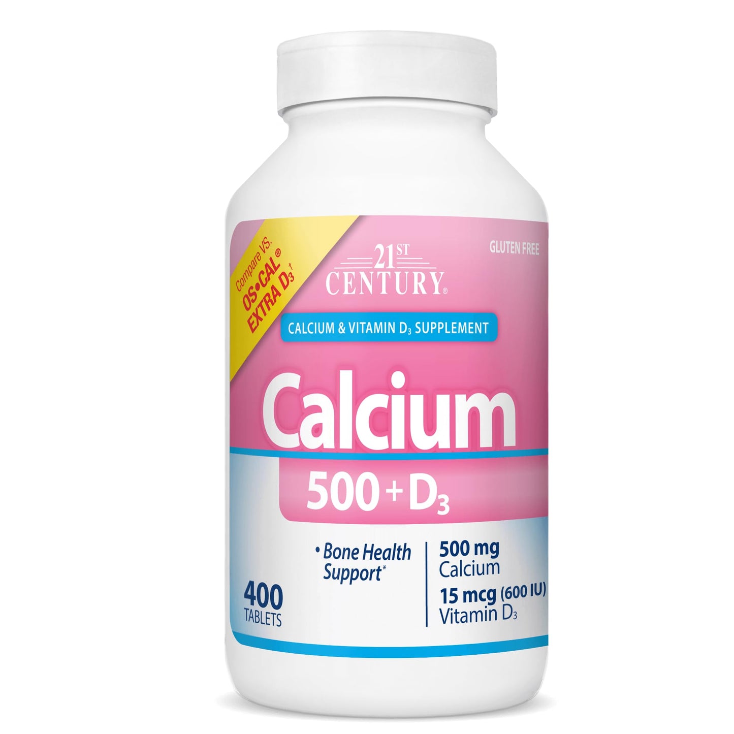 21st Century Calcium 500 Plus Extra D Tablets, 400 Tablets