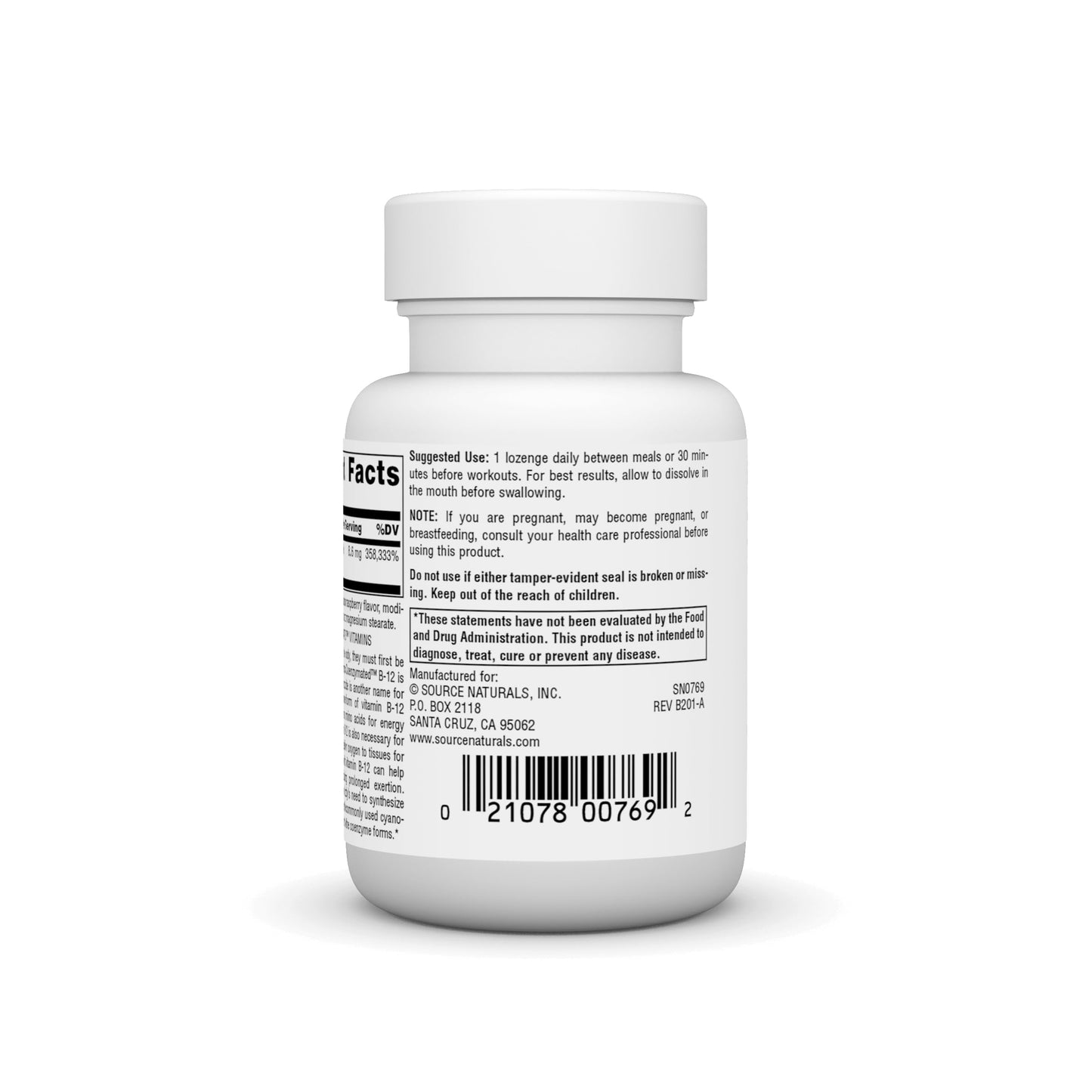Source Naturals Athletic Series Dibencozide Coenzymated B-12 Lozenges, 30