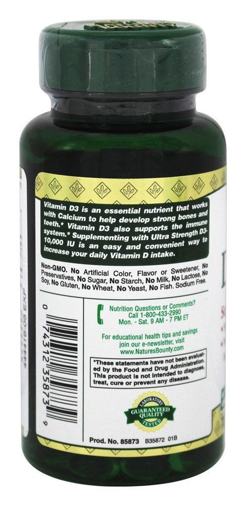 Nature's Bounty D3-10,000 IU Softgels, 144 Count