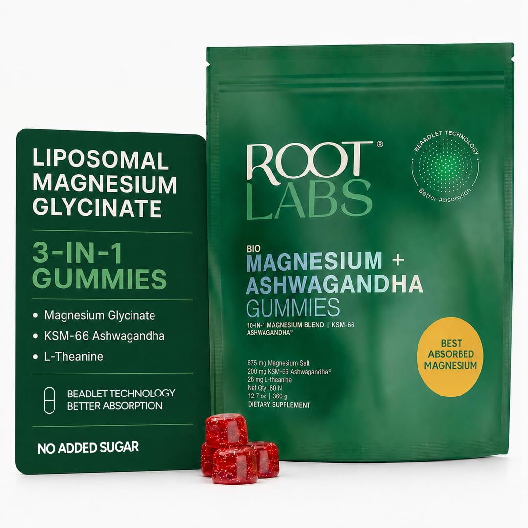 ROOT LABS Magnesium Glycinate Gummies 675mg, 60 Gummies