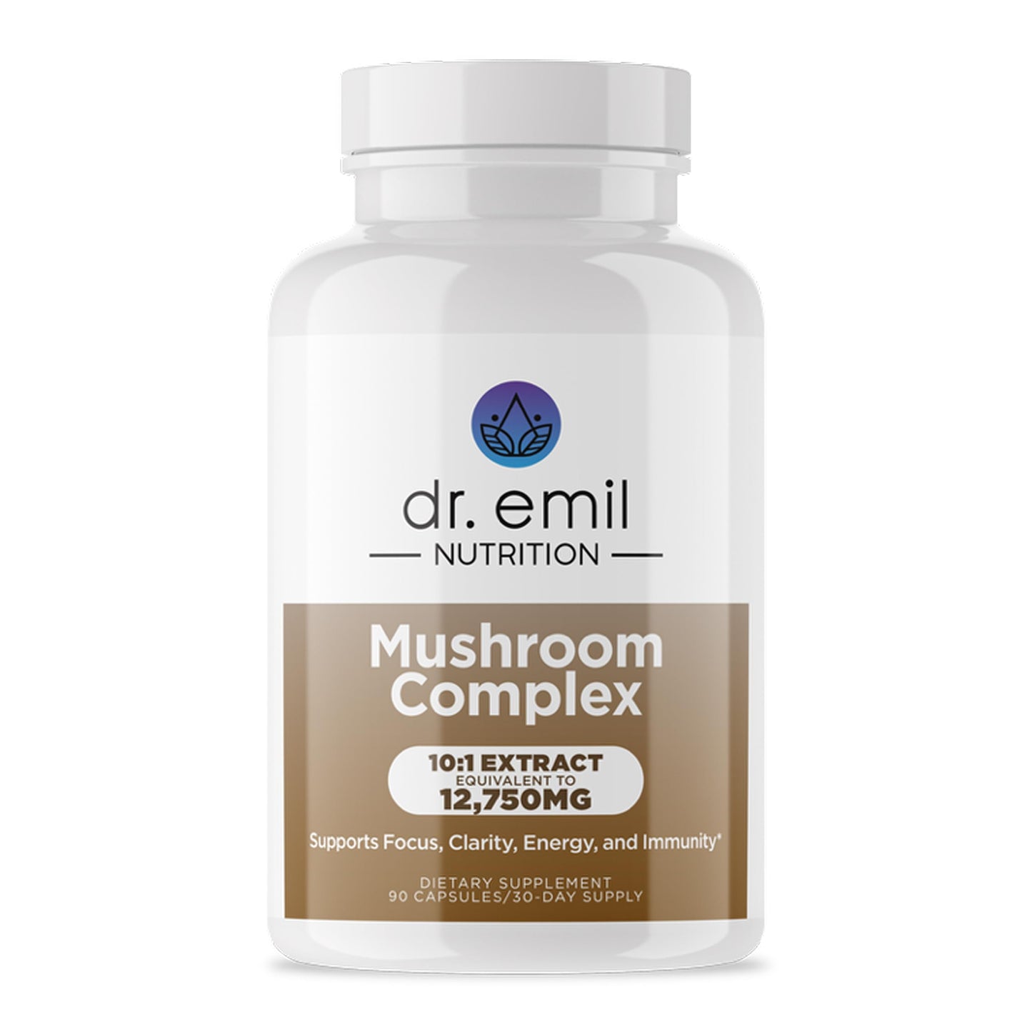 DR. EMIL NUTRITION 10 Mushroom Supplement for Mental Clarity, Focus & Immune Support Capsules, 1 Count
