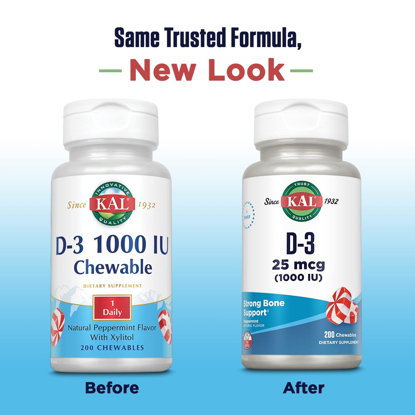 KAL Vitamin D-3 1000 IU Chewable, 200 Chews