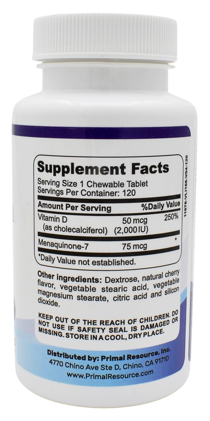 PRIMAL RESOURCE Vitamin D3 + K2 Tablet 120
