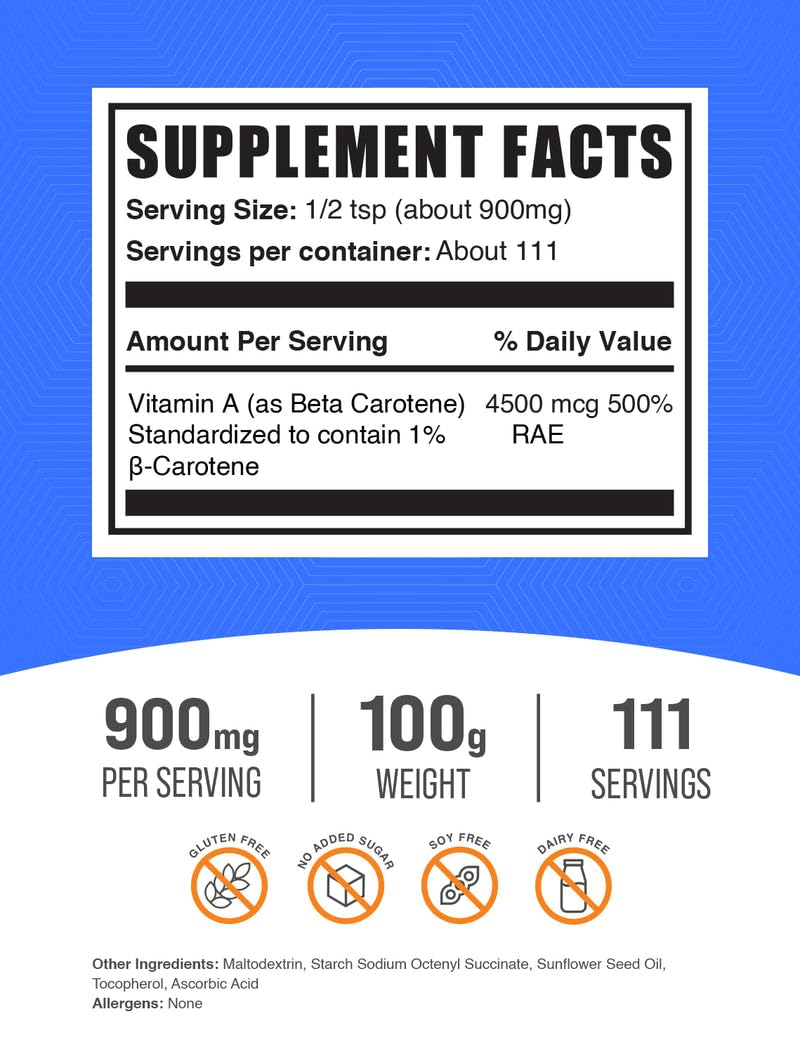 BulkSupplements Beta Carotene Powder 3.5 oz