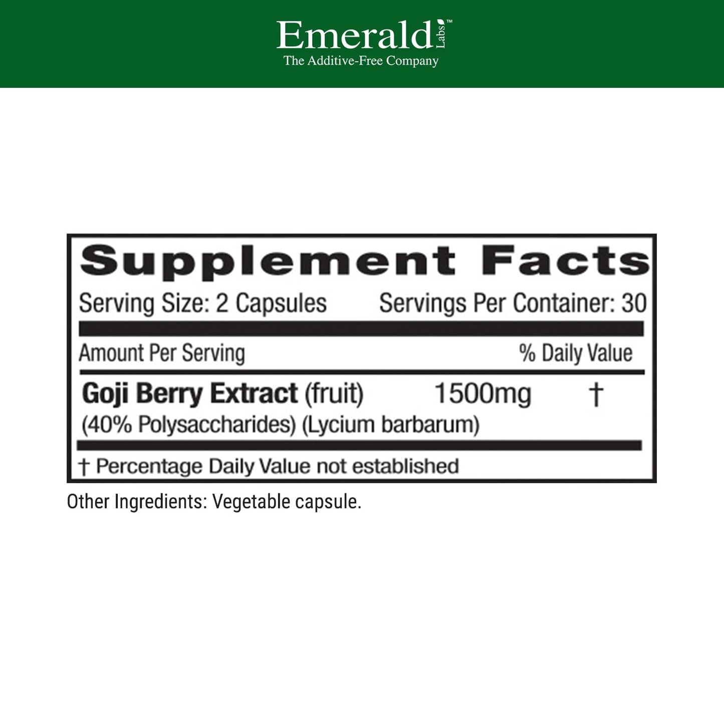 Emerald Labs Goji Berry - Immune Response & Liver Health Support with Antioxidants, 60 Capsules
