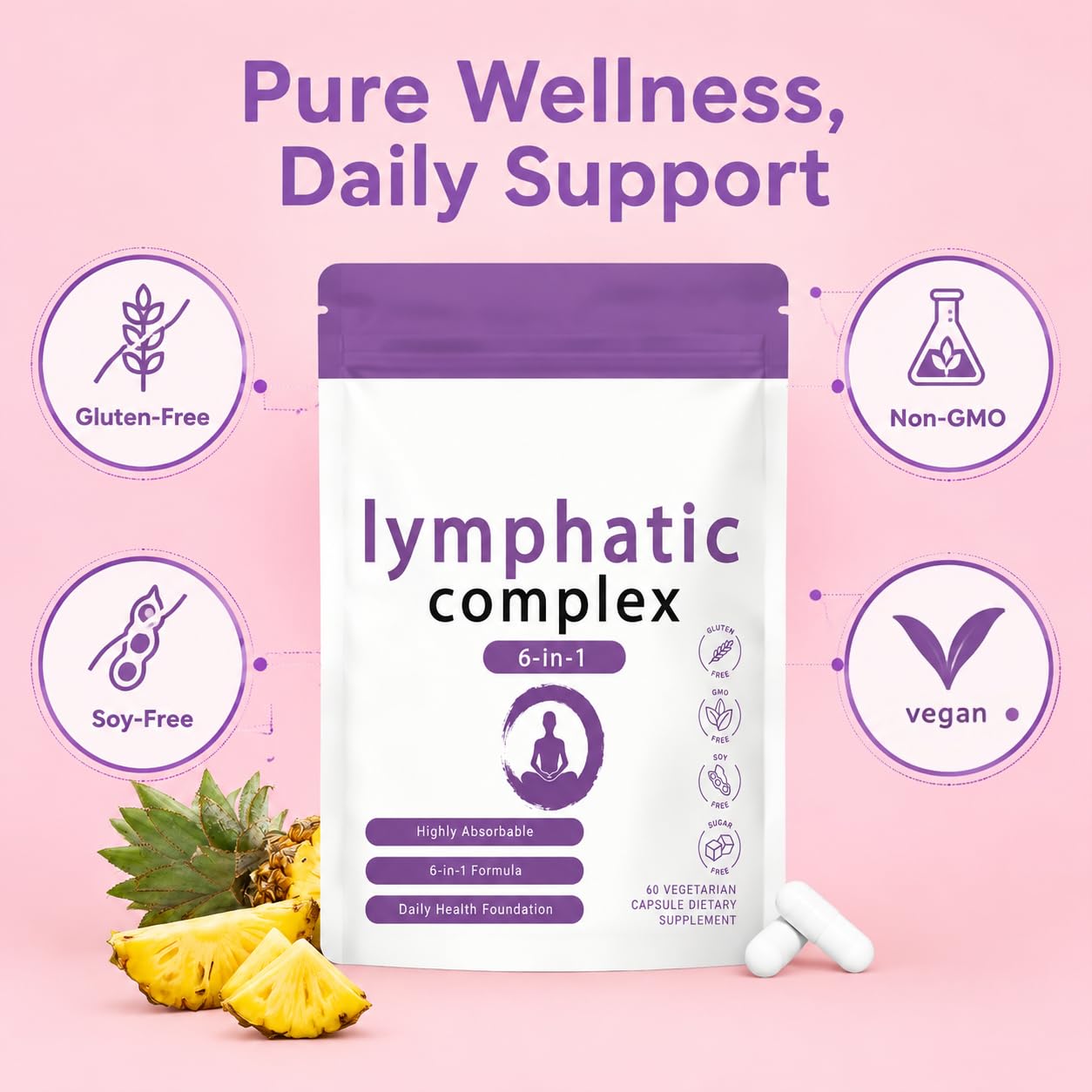 FW ZONE Lymphatic Complex 6-in-1 Capsules, 1 Count