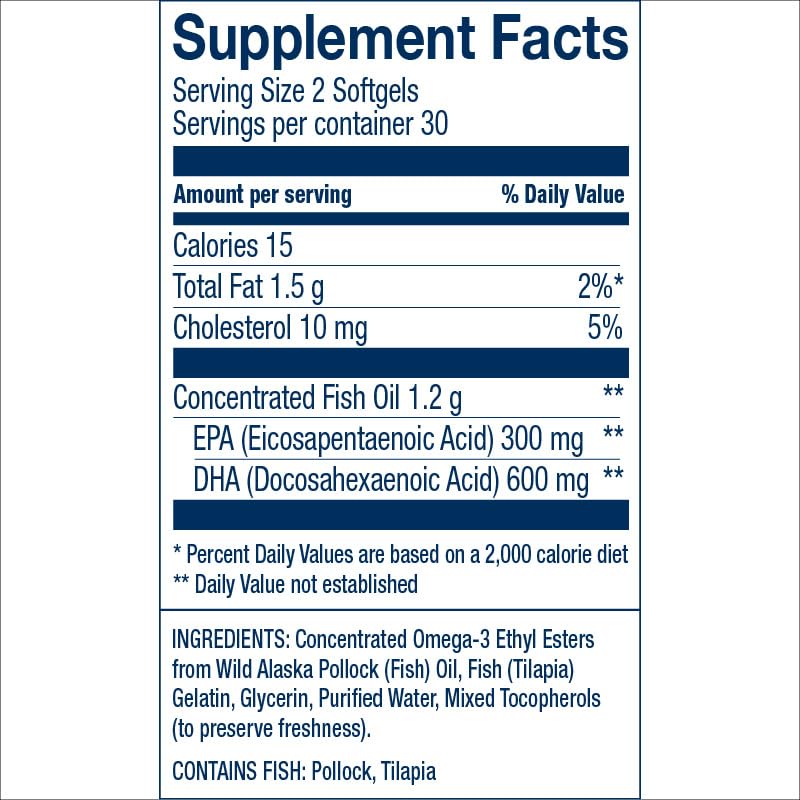Wiley's Finest Wild Alaskan Fish Oil Prenatal DHA Softgels 60 Count