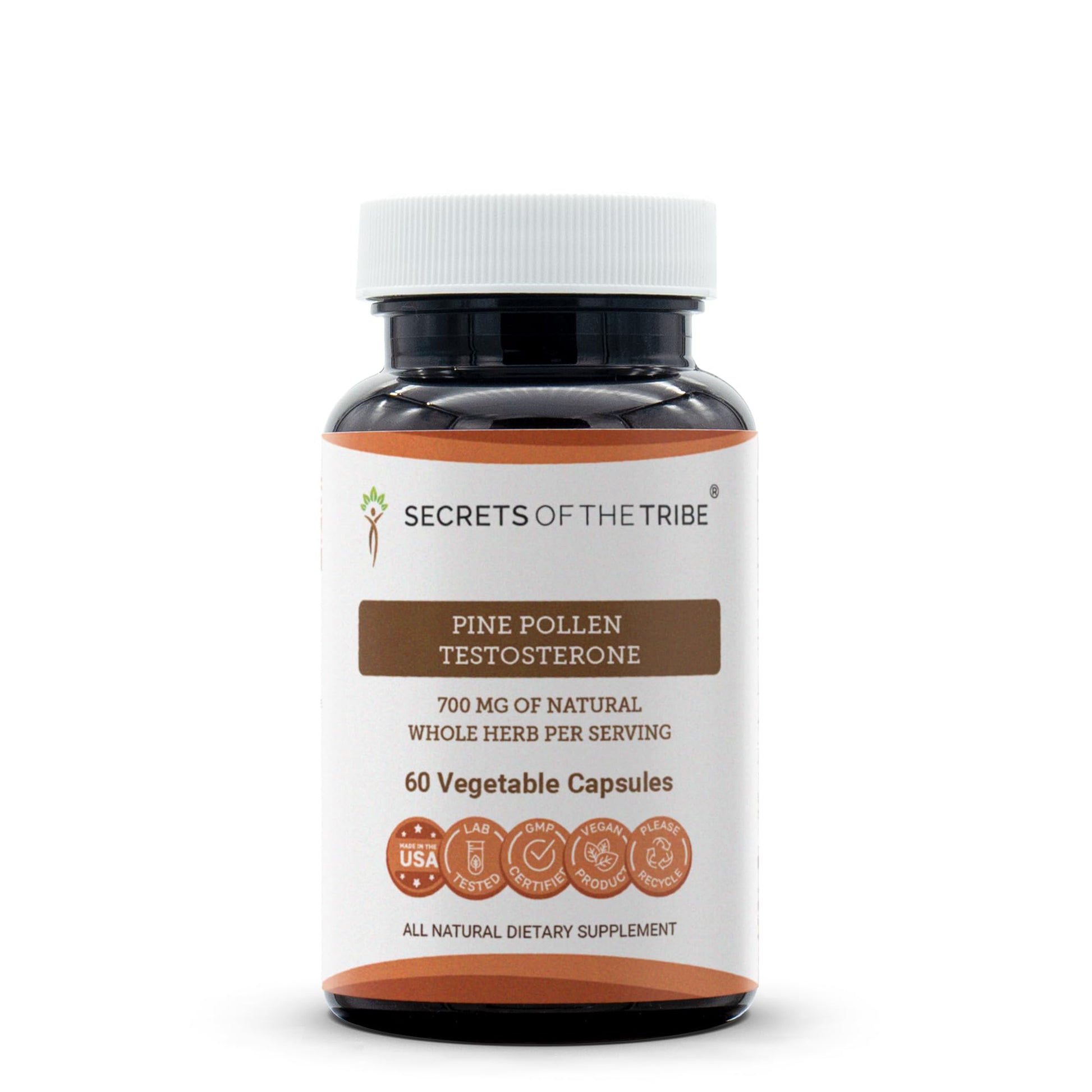 Secrets of the Tribe Pine Pollen Testosterone 60 Capsules
