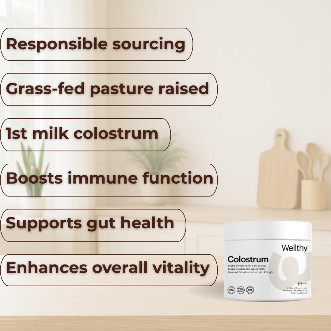 Wellthy Colostrum Powder, 2 oz, 30 Servings