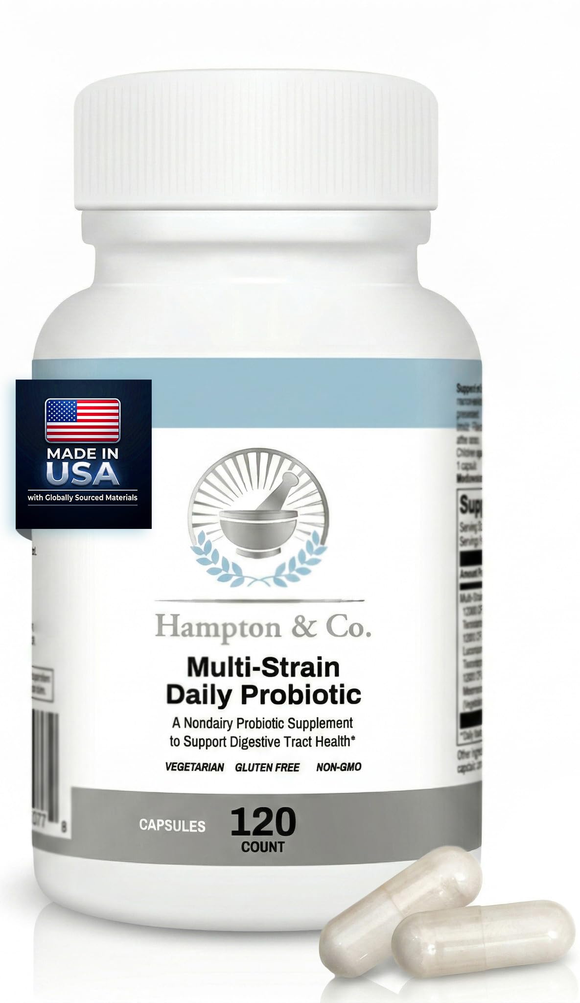 Hampton Distribution Multi-Strain Daily Probiotic Capsule 120 Capsules