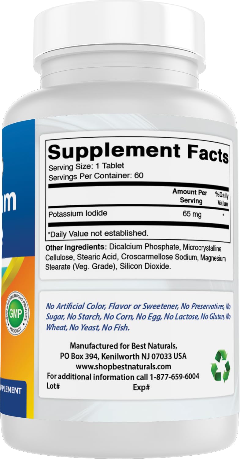 Best Naturals Potassium Iodide 65 mg Tablet, 60 Tablets