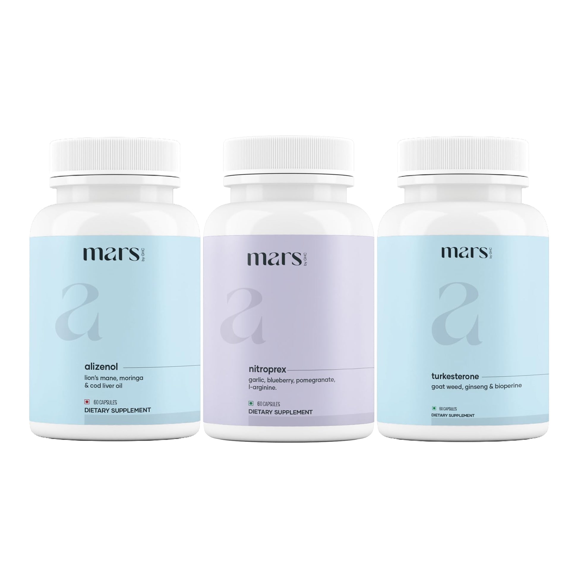 Mars by GHC AlphaFlow Combo NitroPrex, Turkesterone & Alizenol, Capsules, 1 Count