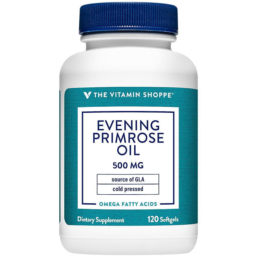 The Vitamin Shoppe Evening Primrose Oil 500mg - GLA Omega-6 Softgels, 120 Count
