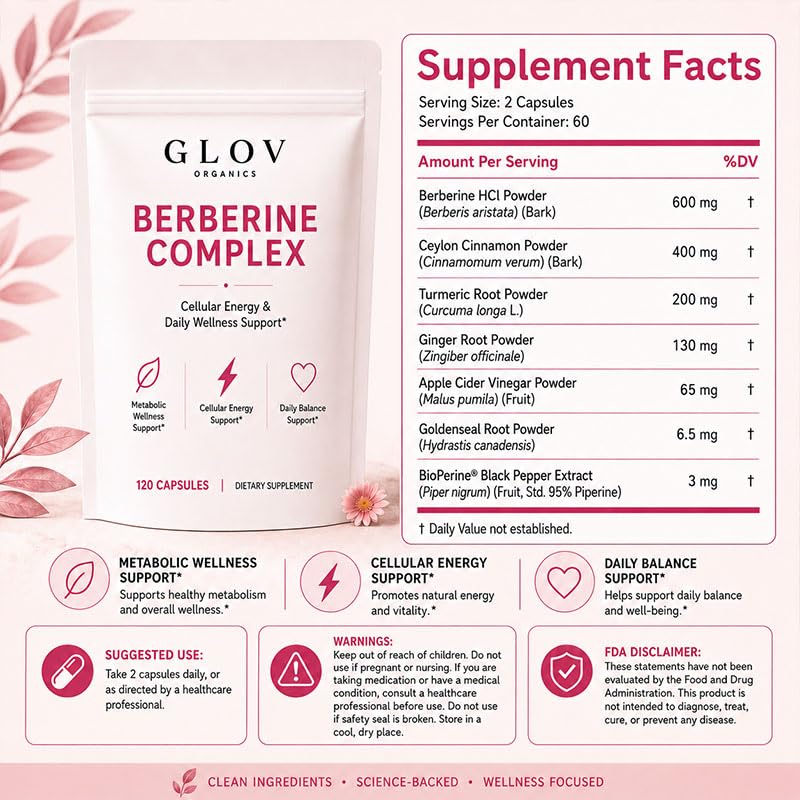 Glov Organics Berberine Complex Capsule 1 Count