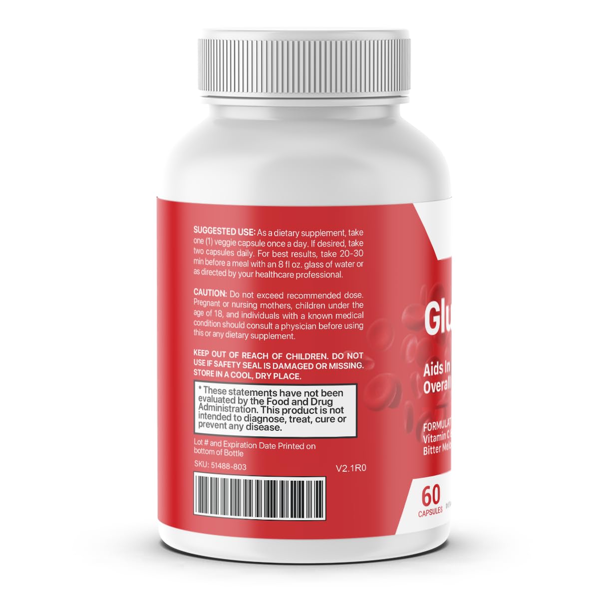 Fitness InspireWays GlucoTrust Blood Sugar Level Support Supplement Capsules, 60 Count