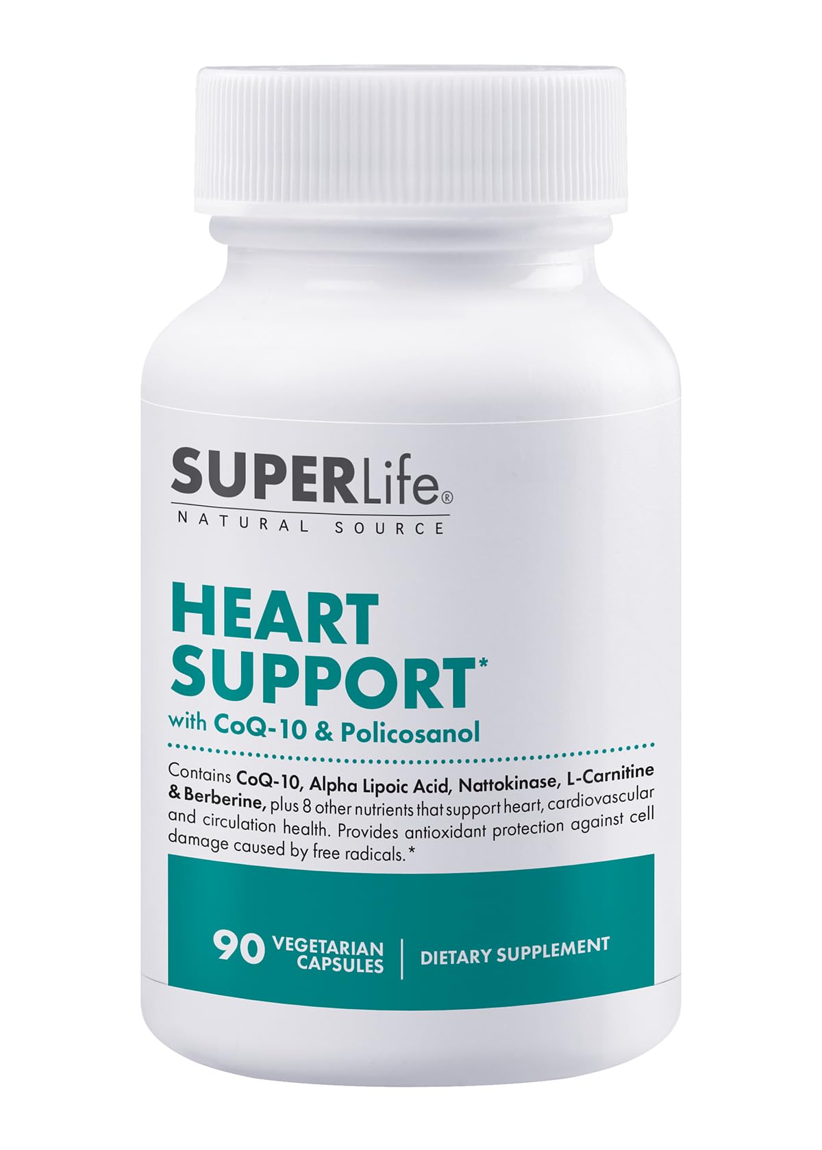 Fresh Start Heart Support with CoQ-10, Quercetin, L-Carnitine Fumarate, L-Arginine, Berberine, Inositol, Magnesium Citrate & Taurine Capsules, 90 Count
