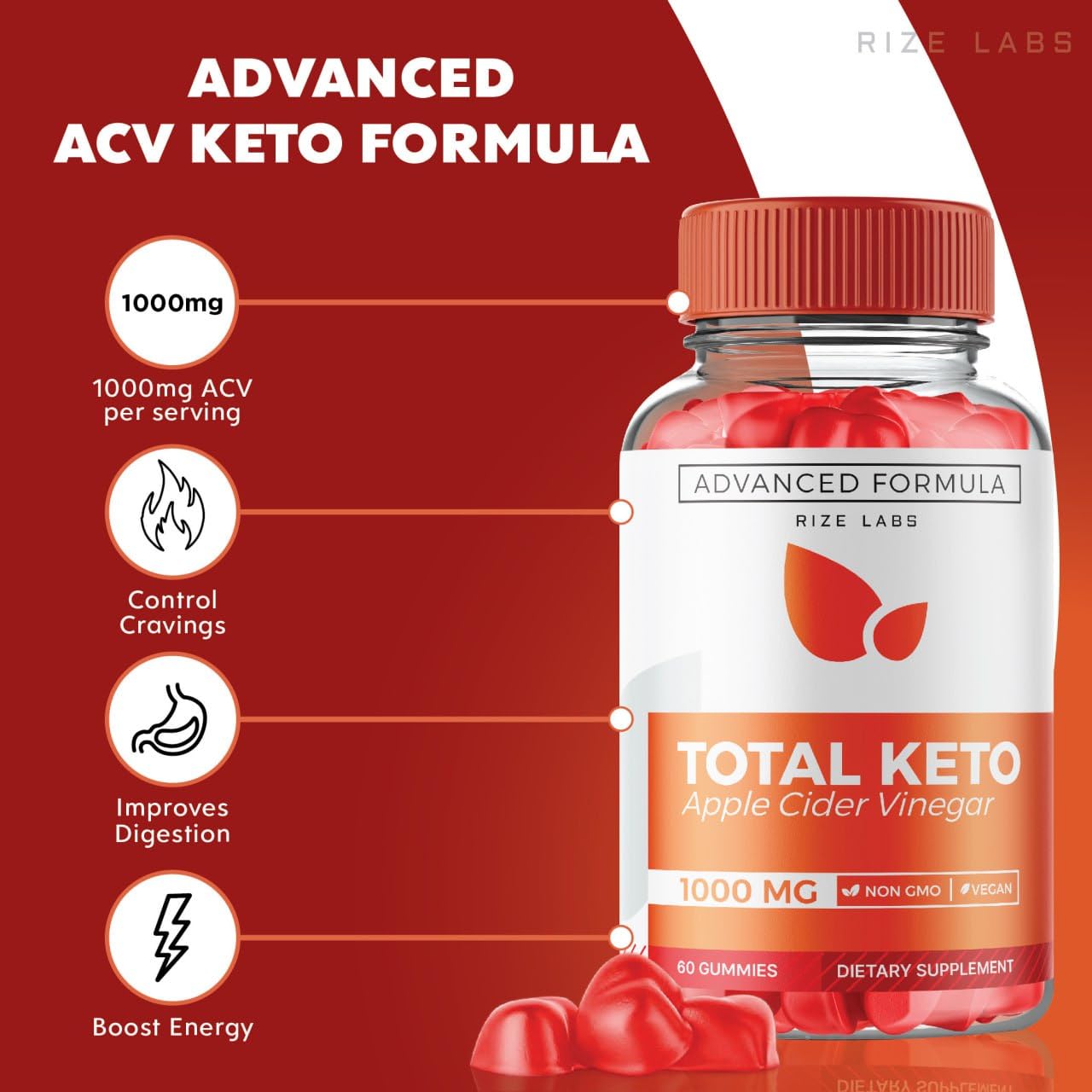 rize labs Total Keto Gummies 60 Count