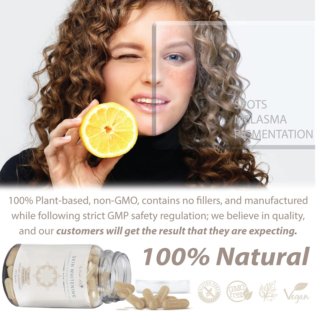 Herbal-avRay Glutathione Skin Whitening Pills with Collagen, Anti-Aging & Antioxidant Effect, 90 Capsules