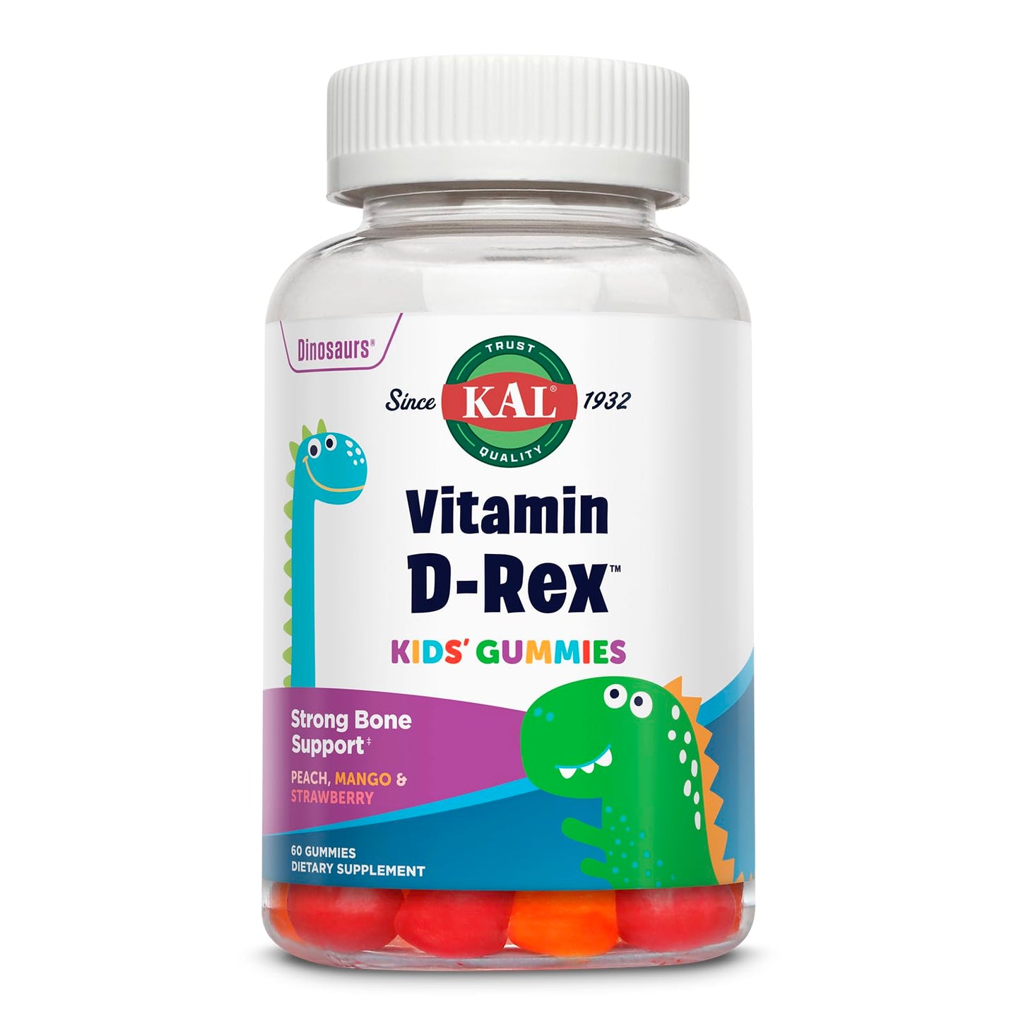 KAL Vitamin D-Rex Gummies 60 Count