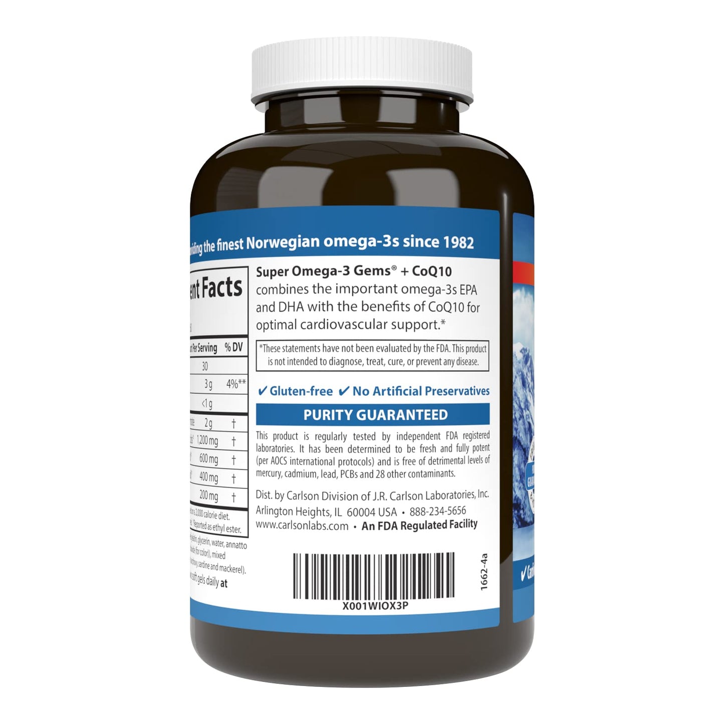 Carlson Super Omega-3 Gems + CoQ10 Softgel 120
