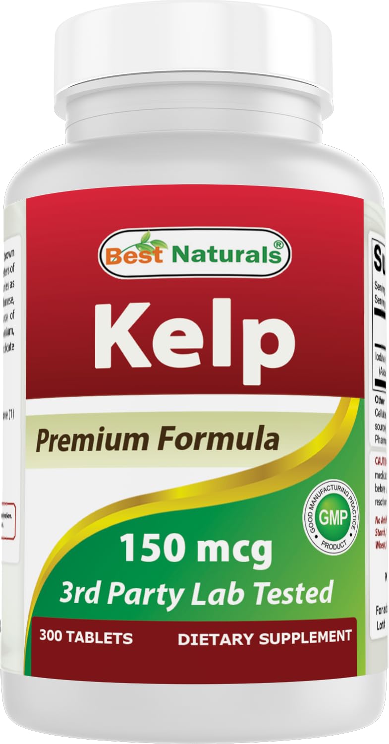 Best Naturals Kelp Supplement 150 mcg Tablet, 300 Count