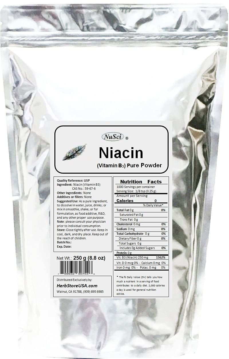 NuSci Niacin Vitamin B3 Pure Powder 17.64 Ounce