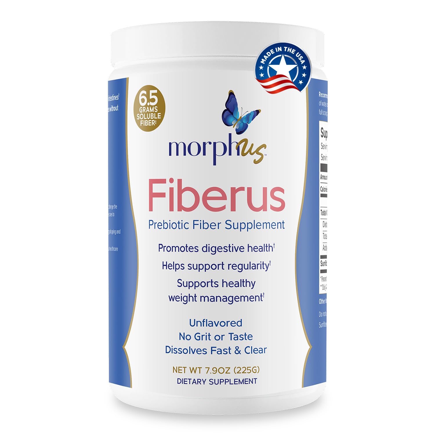 MORPHUS Fiberus Prebiotic Fiber Supplement Powder, 7.9 Ounce